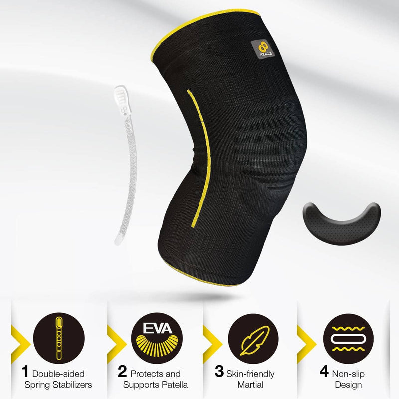 Bracoo KE60 Knee Airy Sleeve Breathable & Stabilizer w/ Ergo Cushion Pad (*patented)
