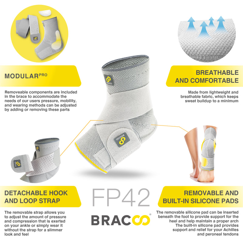 Bracoo FP42 Ankle Shielder Sleeve 3D Ergo Pad w/ Wrap (ModularPro) *patented