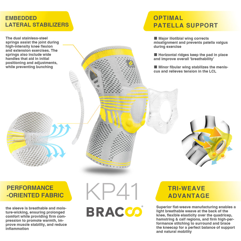 Bracoo KP41 Shielder Knie-Sleeve mit Ergo 3D Pad (*patentiert)