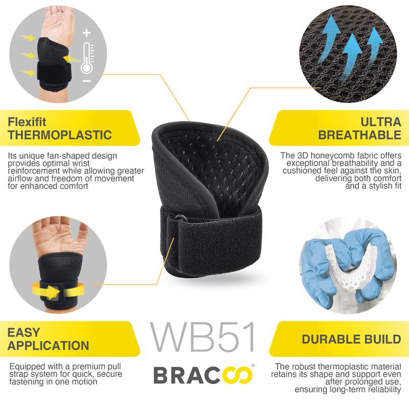 Bracoo WB51 Wrist Armor Wrap 3D Ergo Fixation & Breathable